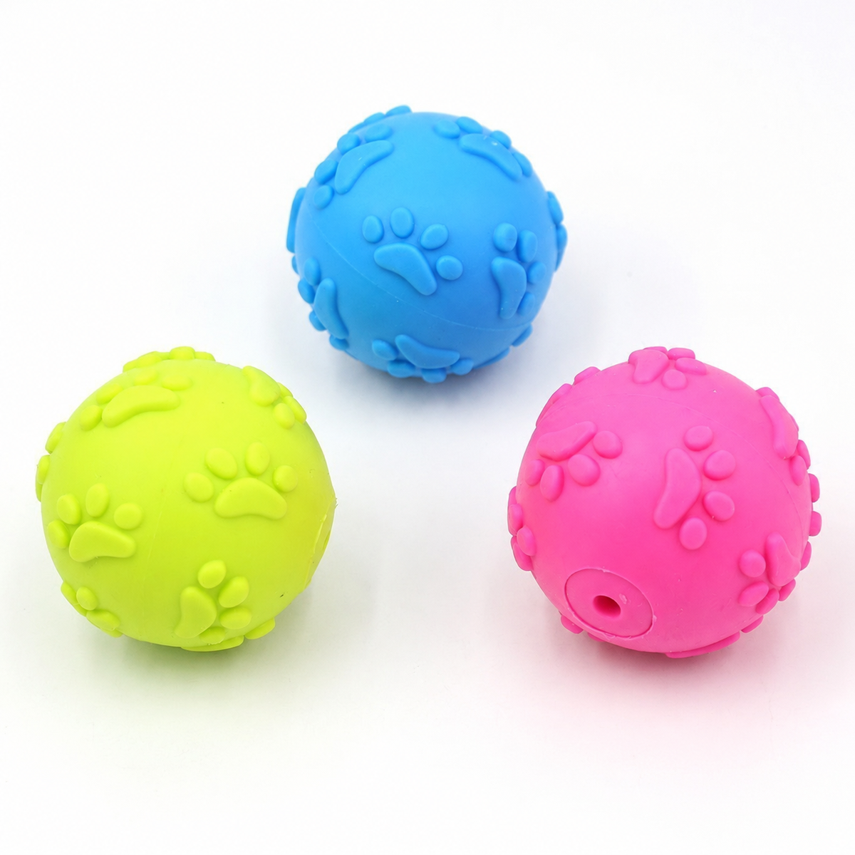 Paw-Print Squeaky Dog Ball
