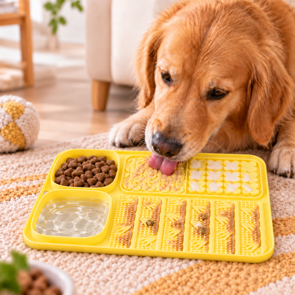 5-in-1 Silicone Lick Mat & Slow Feeder for Cats and Dogs