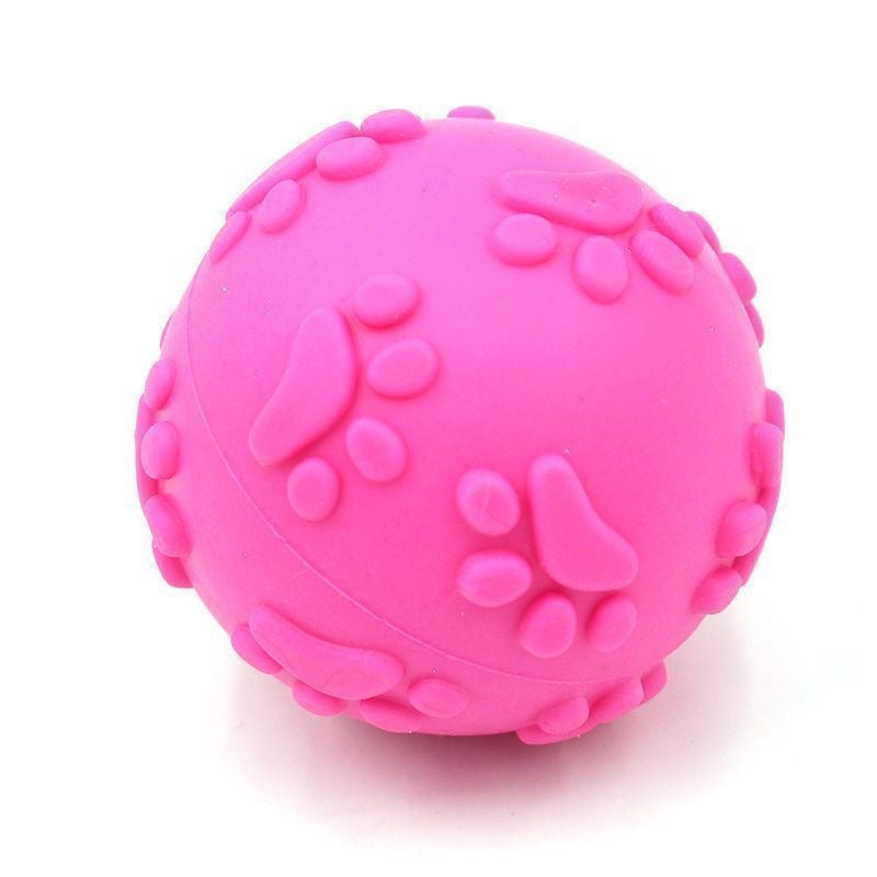 Paw-Print Squeaky Dog Ball