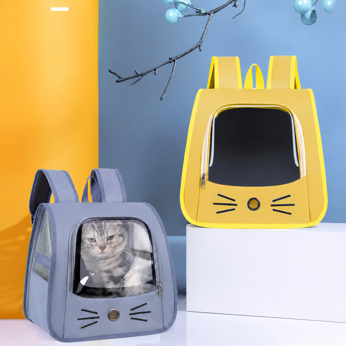 Foldable Cat Carrier Backpack with Clear Window