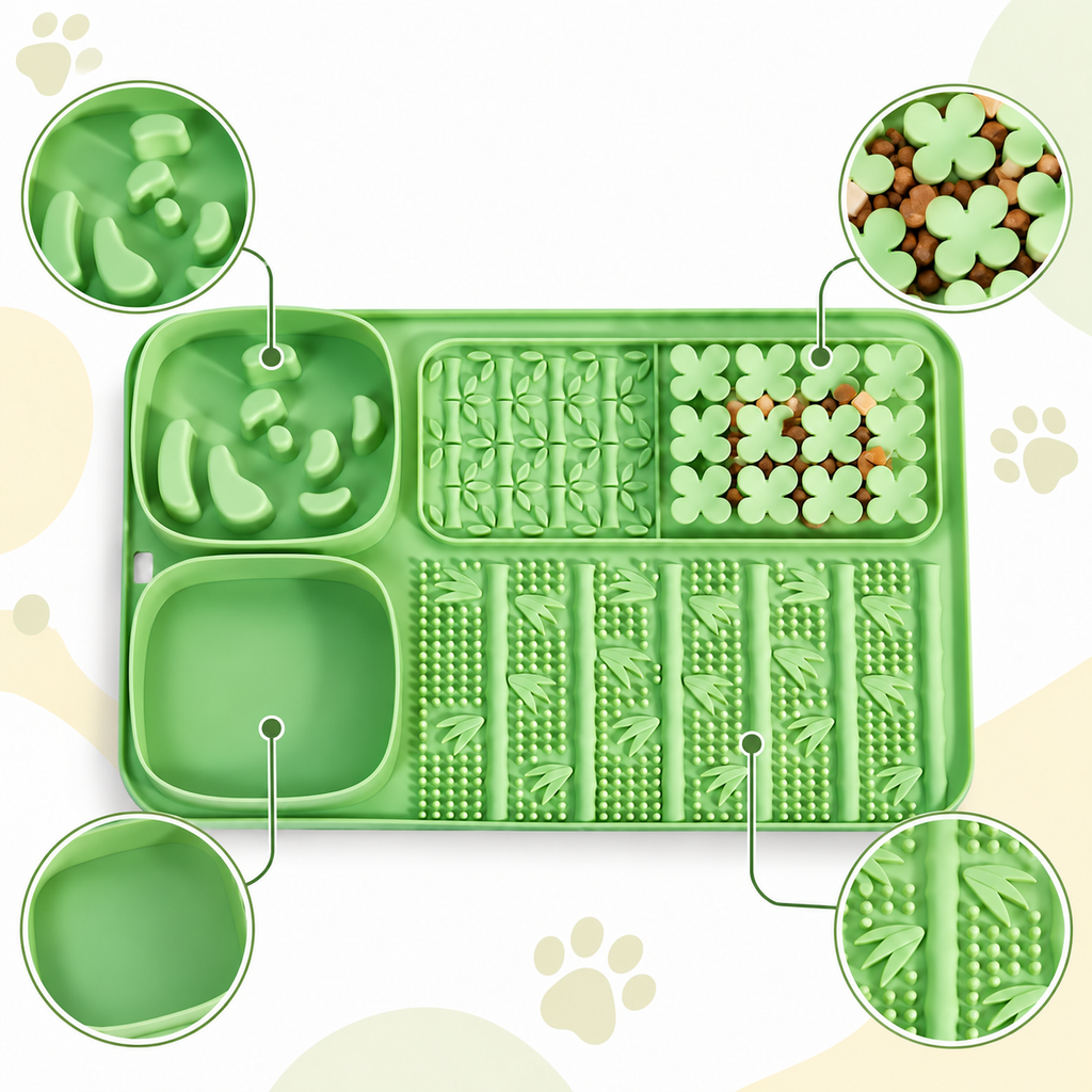5-in-1 Silicone Lick Mat & Slow Feeder for Cats and Dogs
