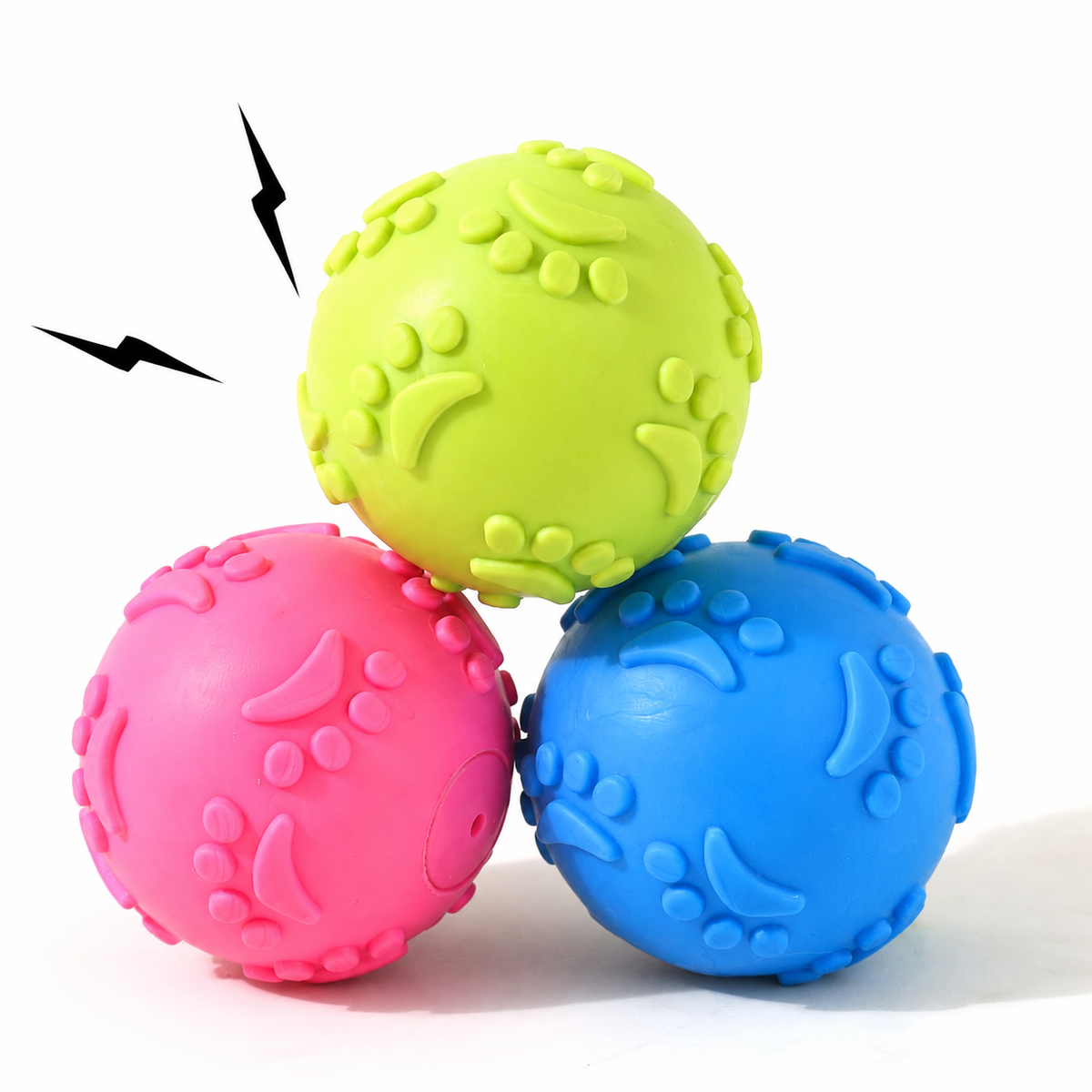 Paw-Print Squeaky Dog Ball