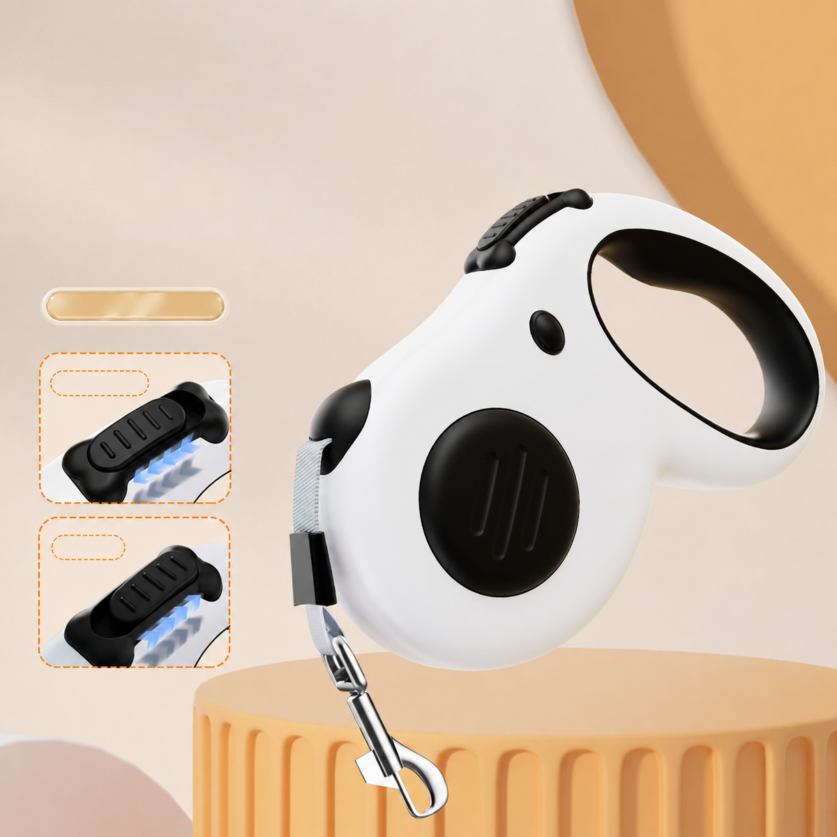 Retractable Dog Leash with One-Hand Lock