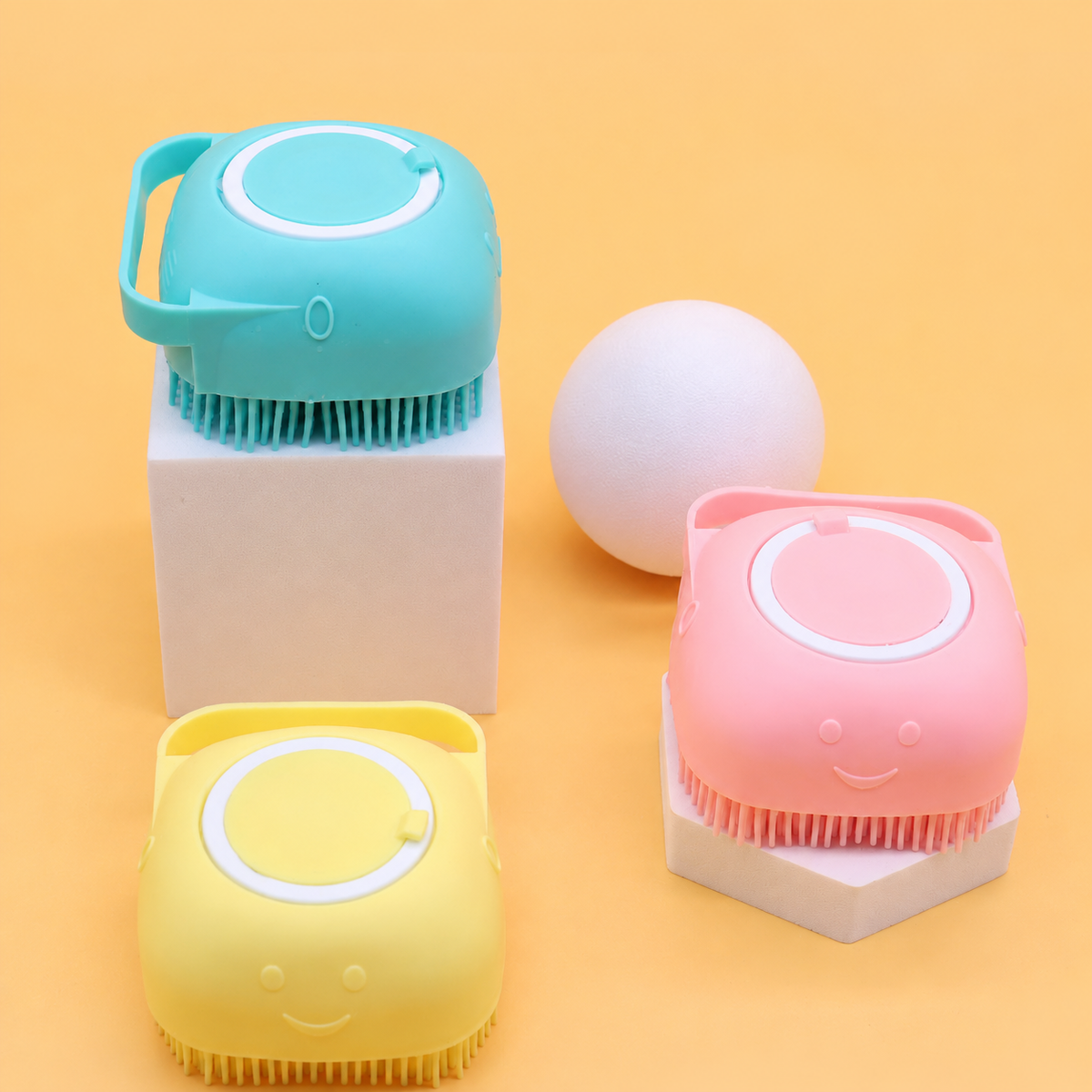 Silicone Pet Bath Brush with Shampoo Dispenser