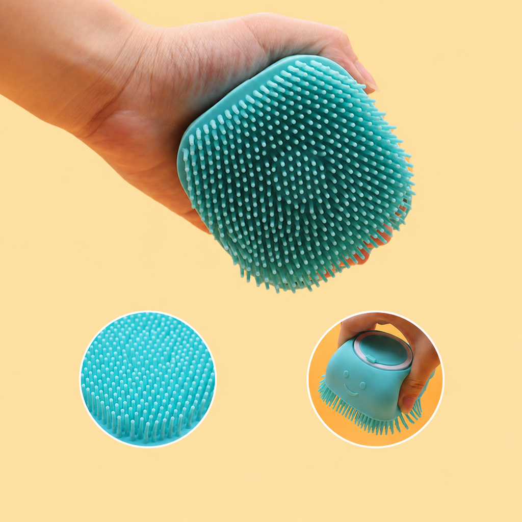 Silicone Pet Bath Brush with Shampoo Dispenser